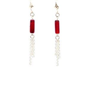 Chained Red Earrings
